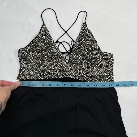 Cleobella Shalmar Maxi Dress Sequin Top Black Silver Open Back Small - Picture 6 of 14